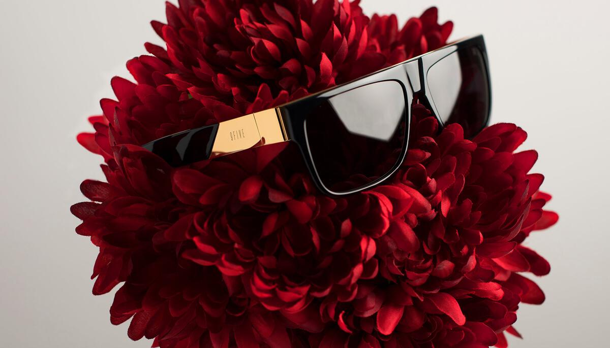 9FIVE 22 Black & 24K Gold Sunglasses