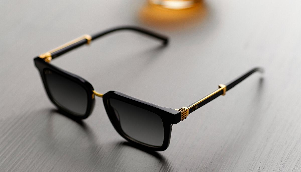9FIVE Bishop Sunglasses - Black & 24K Gold / Ruby & 24K Gold