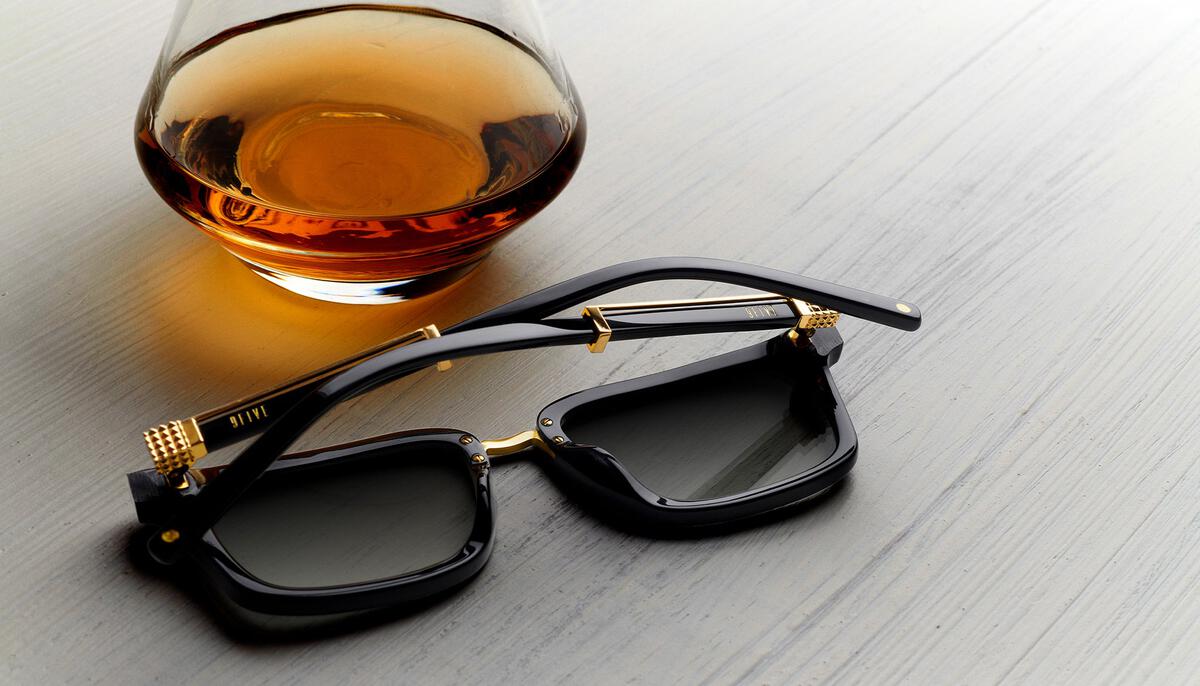 9FIVE Bishop Sunglasses - Black & 24K Gold / Ruby & 24K Gold
