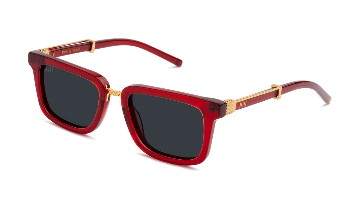 9FIVE Bishop Sunglasses - Black & 24K Gold / Ruby & 24K Gold
