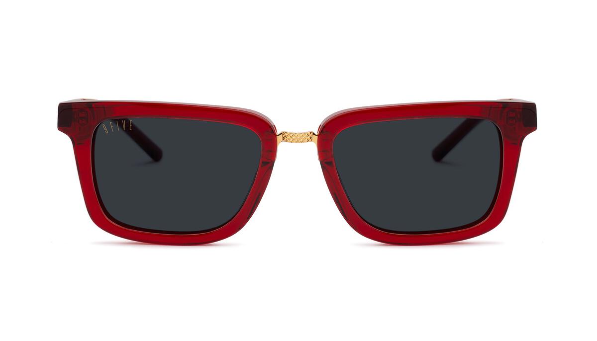 9FIVE Bishop Sunglasses - Black & 24K Gold / Ruby & 24K Gold