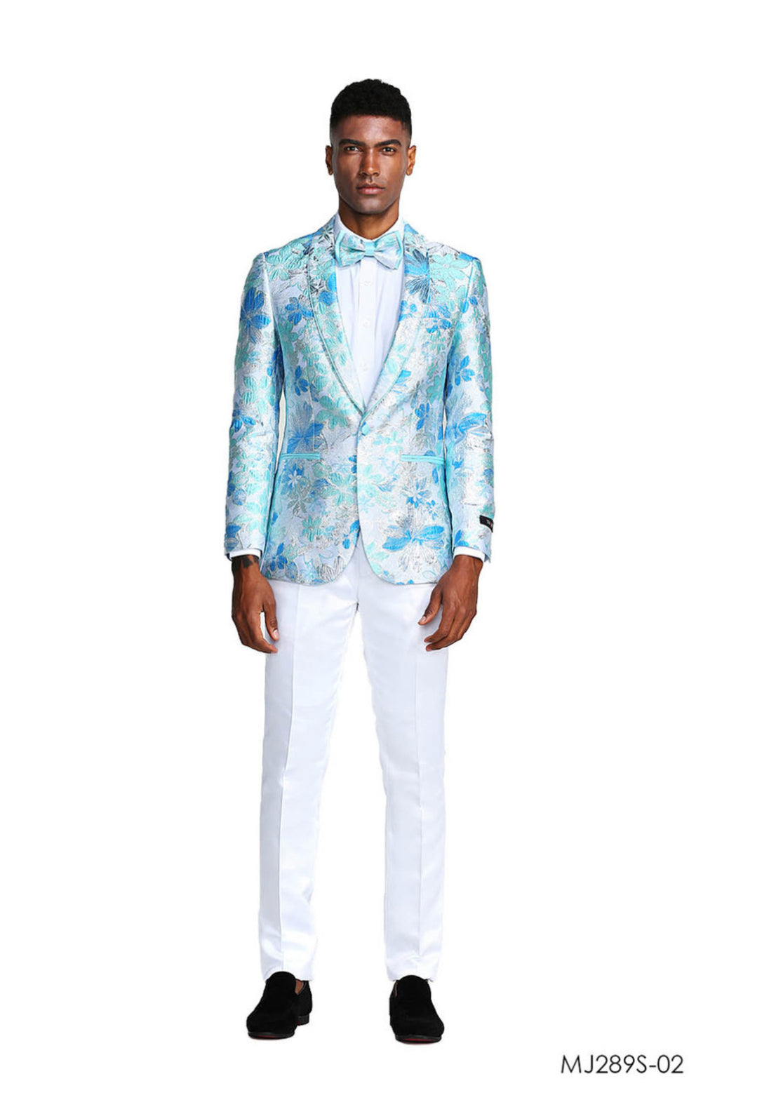 Tazzio Floral w/ Bowtie Shawl Lapel
