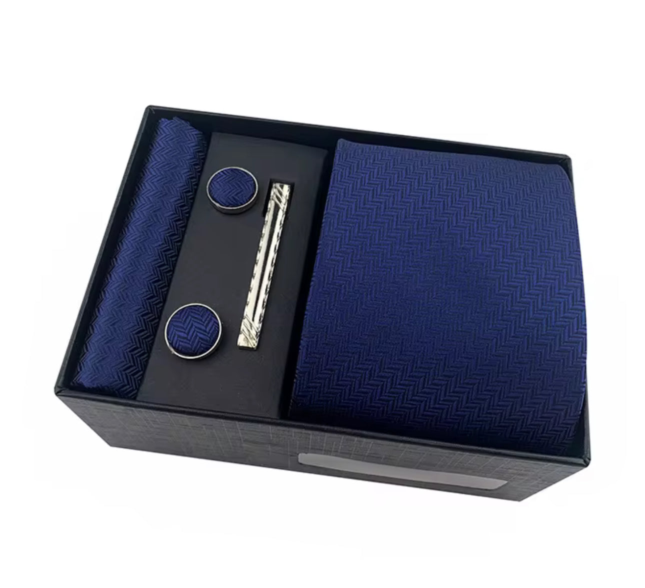 B's Closet Signature 4 Piece Tie Set with Cuff Links & Pocket Square