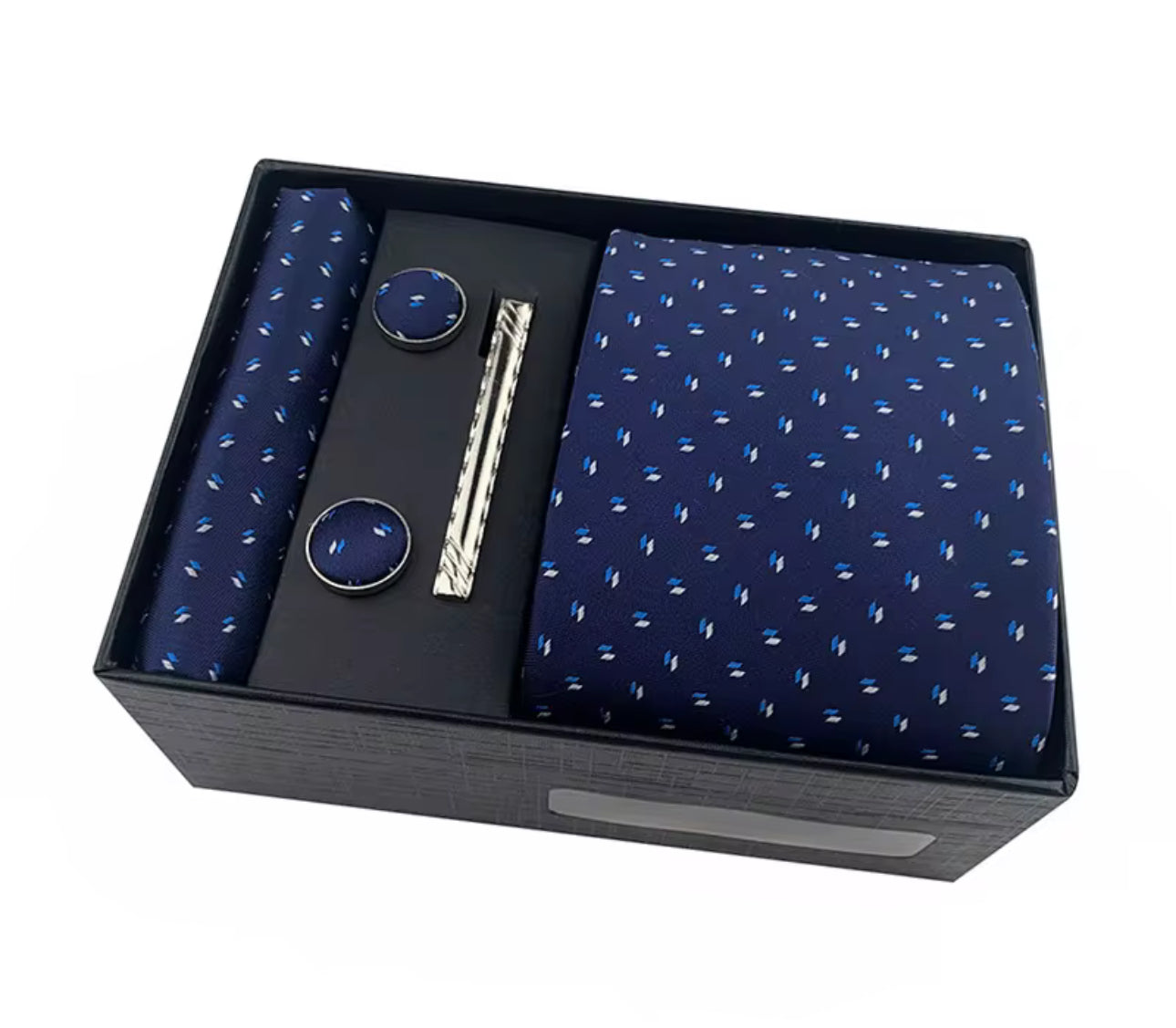 B's Closet Signature 4 Piece Tie Set with Cuff Links & Pocket Square