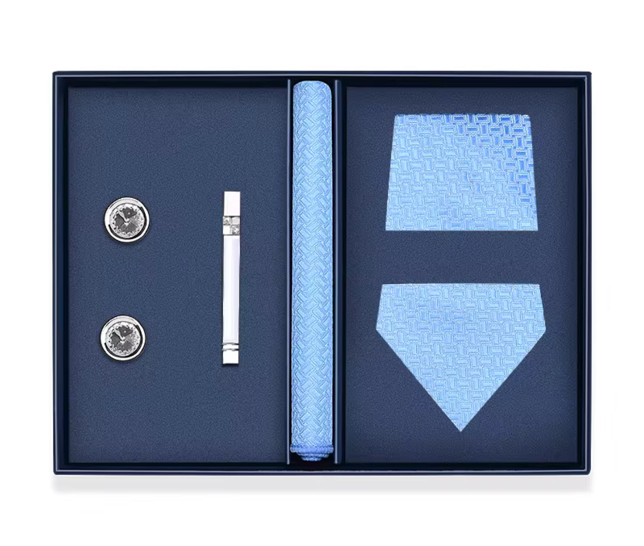 B's Closet Signature 4 Piece Tie Set with Cuff Links & Pocket Square
