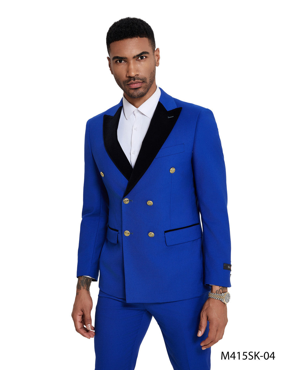 Tazzio M415SK Double-Breasted 2-Piece Suit