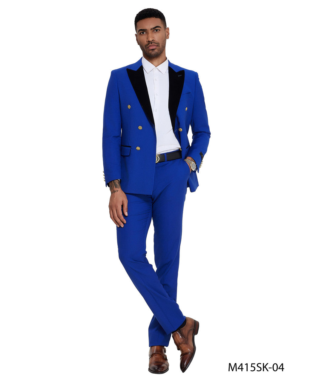 Tazzio M415SK Double-Breasted 2-Piece Suit