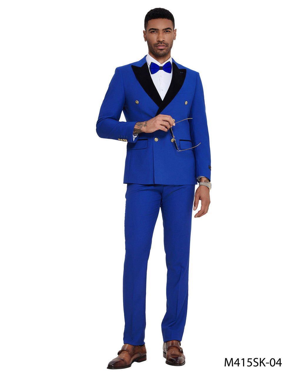 Tazzio M415SK Double-Breasted 2-Piece Suit