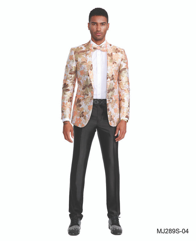 Tazzio Floral w/ Bowtie Shawl Lapel