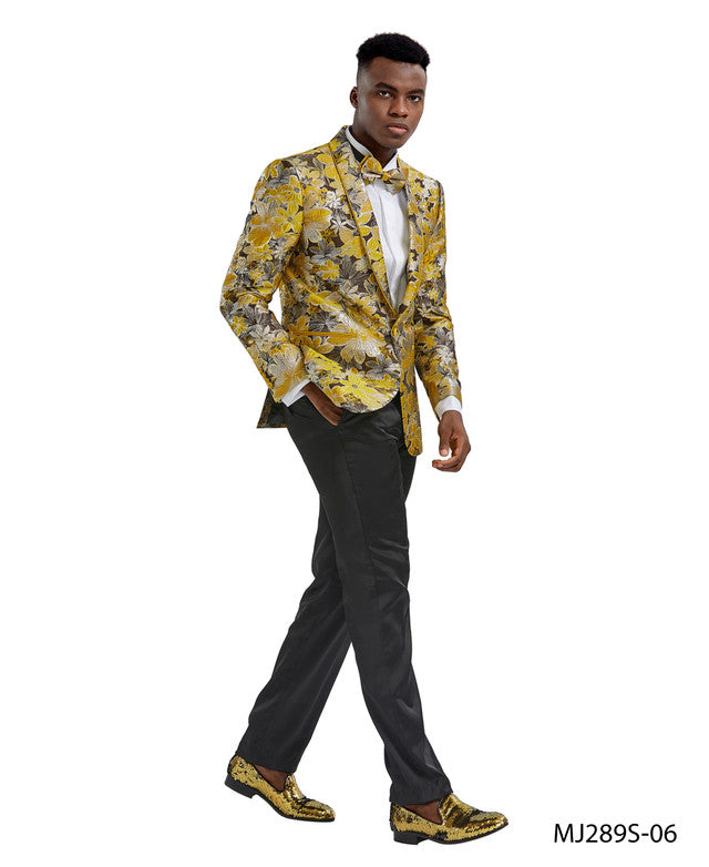 Tazzio Floral w/ Bowtie Shawl Lapel