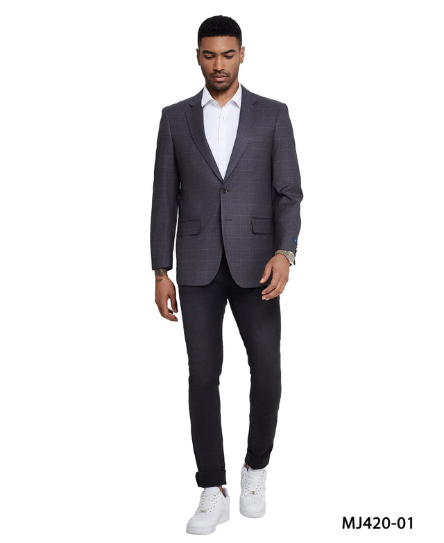 ZeGarie Windowpane Tailored-Fit Jacket