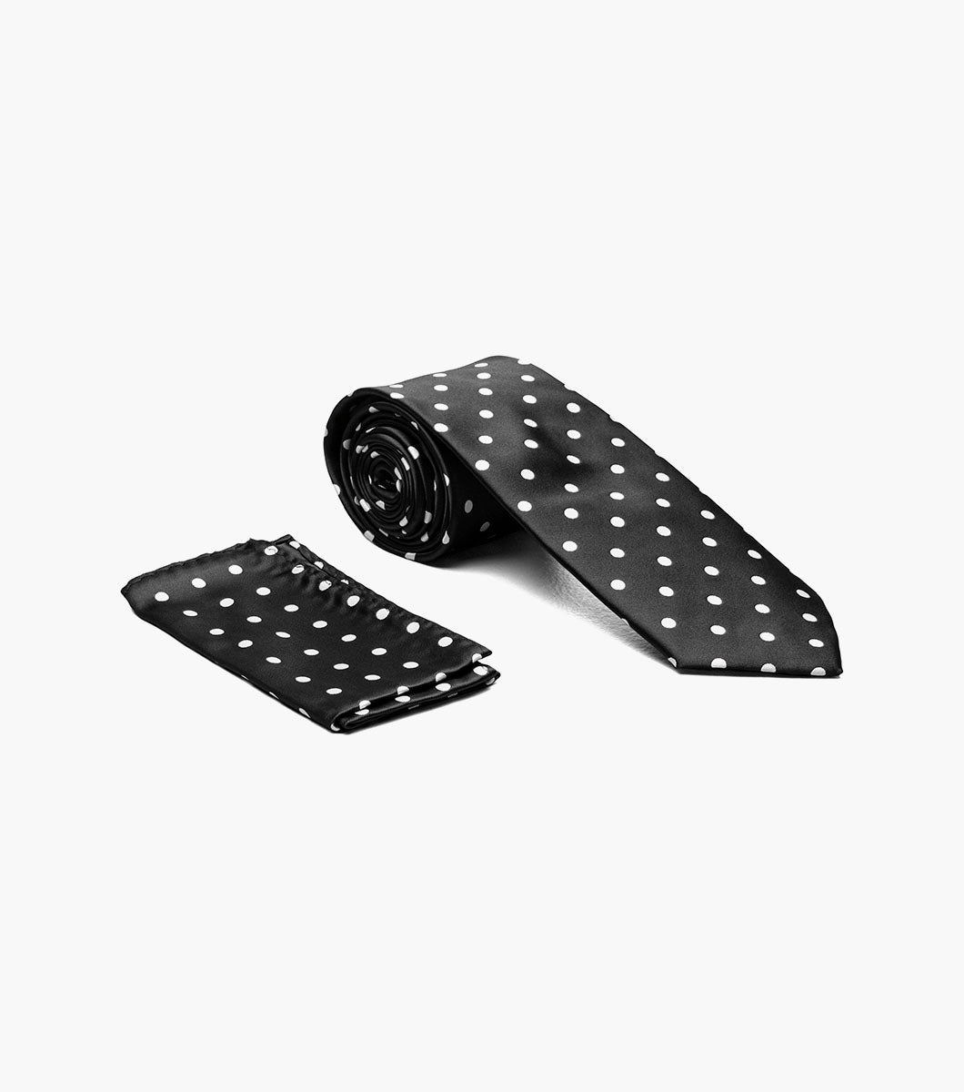 Stacy Adams Polka Dot Tie & Handkerchief Set