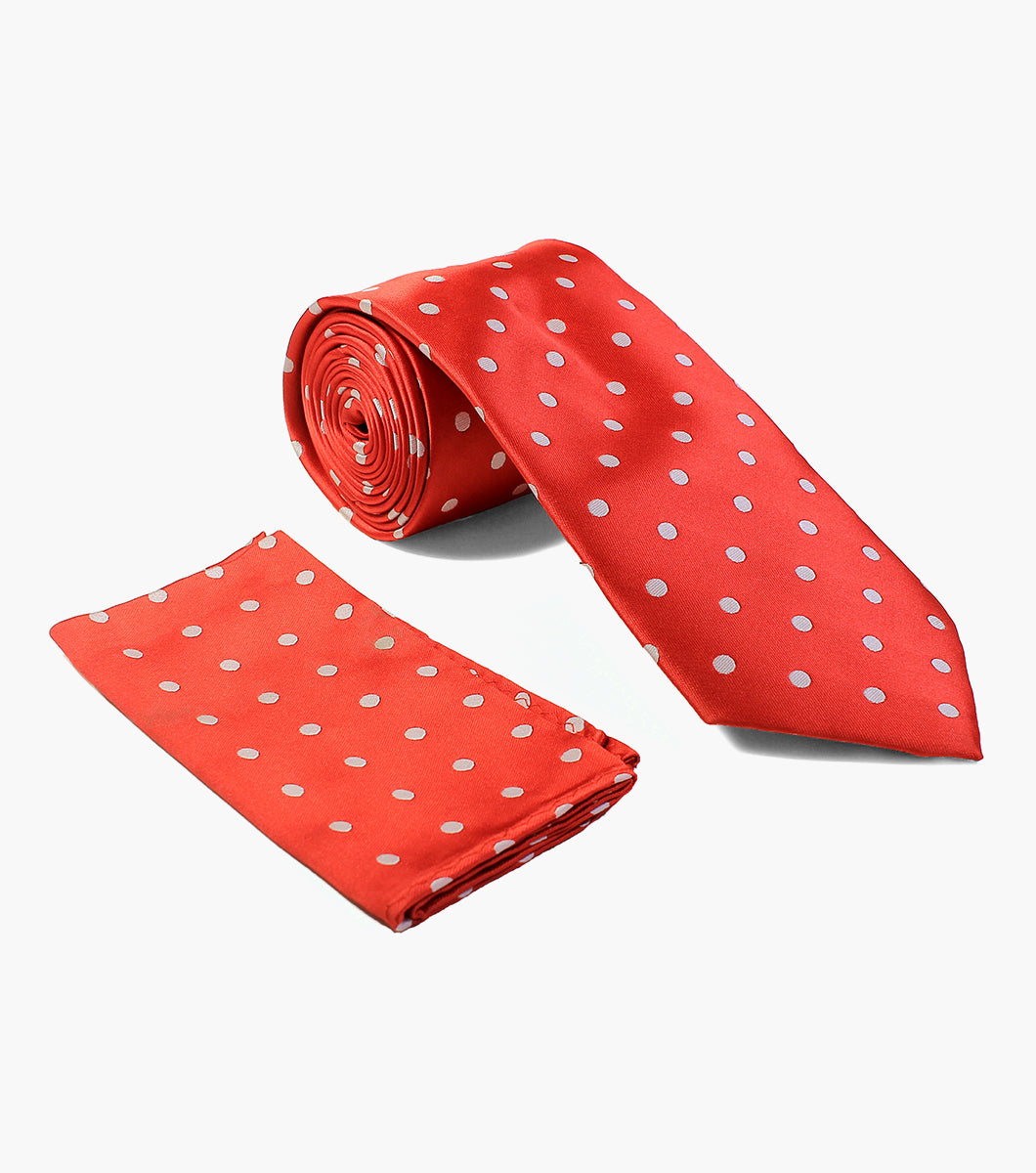 Stacy Adams Polka Dot Tie & Handkerchief Set