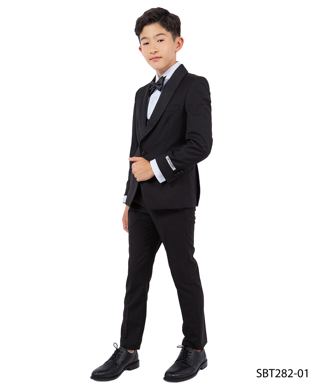 Stacy Adams Boys' 5-Piece Solid Tuxedo Set