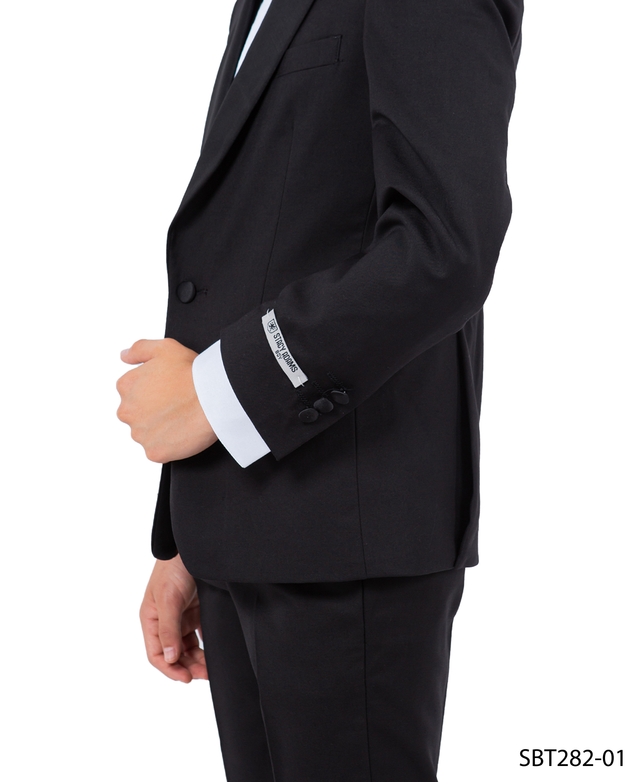 Stacy Adams Boys' 5-Piece Solid Tuxedo Set