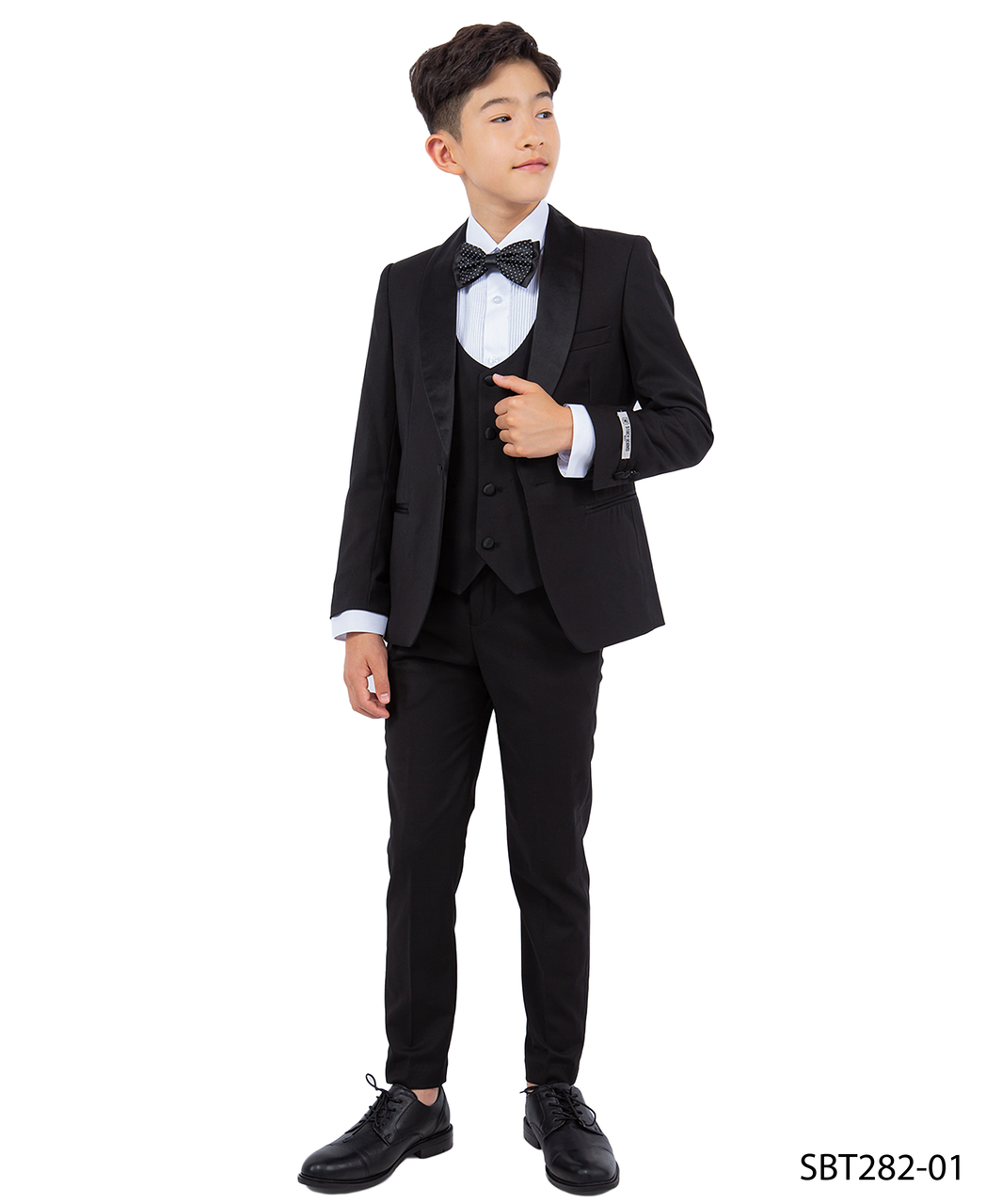 Stacy Adams Boys' 5-Piece Solid Tuxedo Set