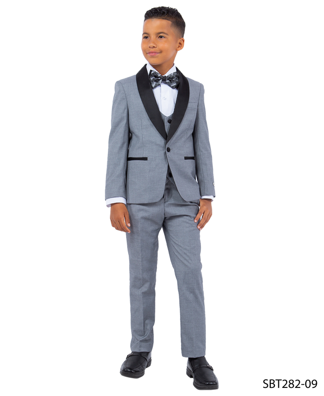 Stacy Adams Boys' 5-Piece Solid Tuxedo Set
