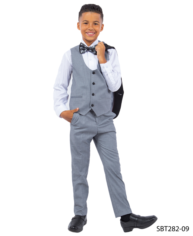 Stacy Adams Boys' 5-Piece Solid Tuxedo Set