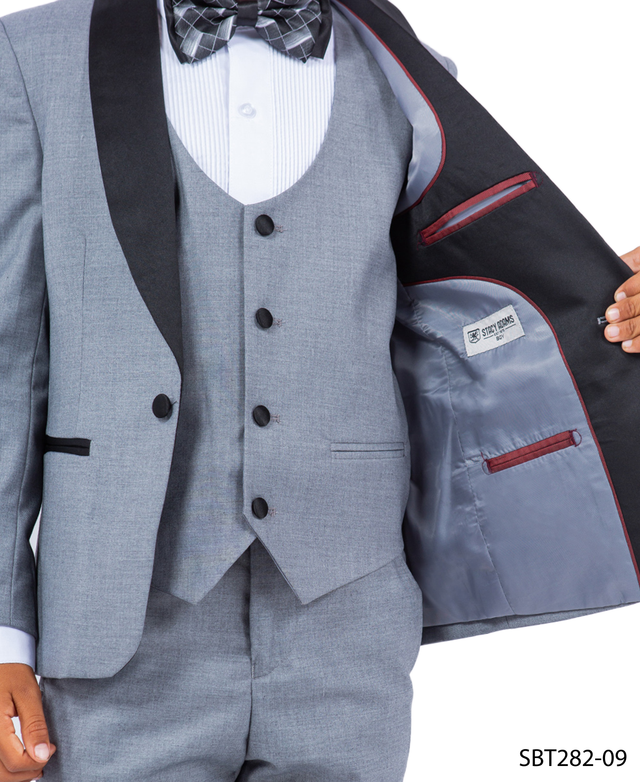 Stacy Adams Boys' 5-Piece Solid Tuxedo Set