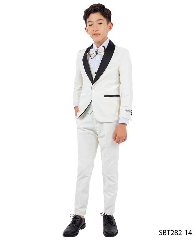 Stacy Adams Boys' 5-Piece Solid Tuxedo Set