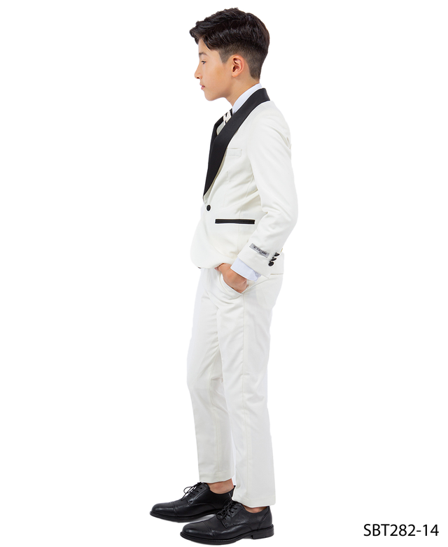 Stacy Adams Boys' 5-Piece Solid Tuxedo Set