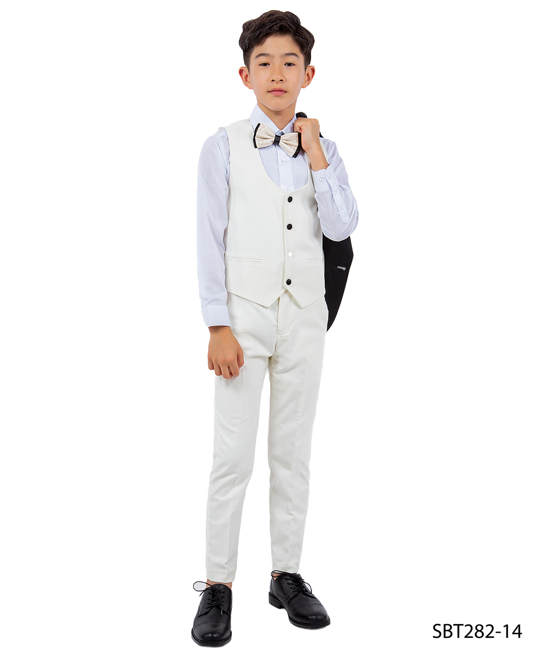 Stacy Adams Boys' 5-Piece Solid Tuxedo Set
