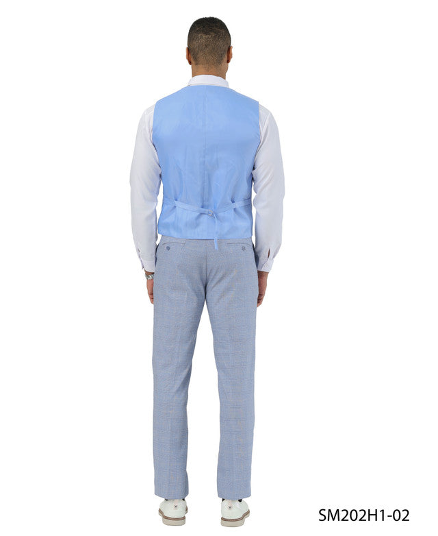 Stacy Adams Men’s 3-Piece Windowpane Suit