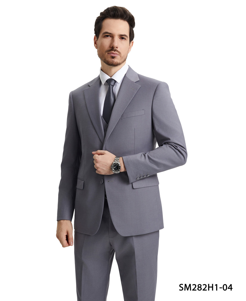 Stacy Adams (SM282H) Men's 3-Piece Solid Suit