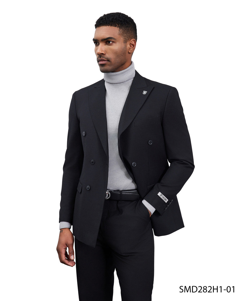 Stacy Adams Men’s Double-Breasted Suit – Hybrid Fit