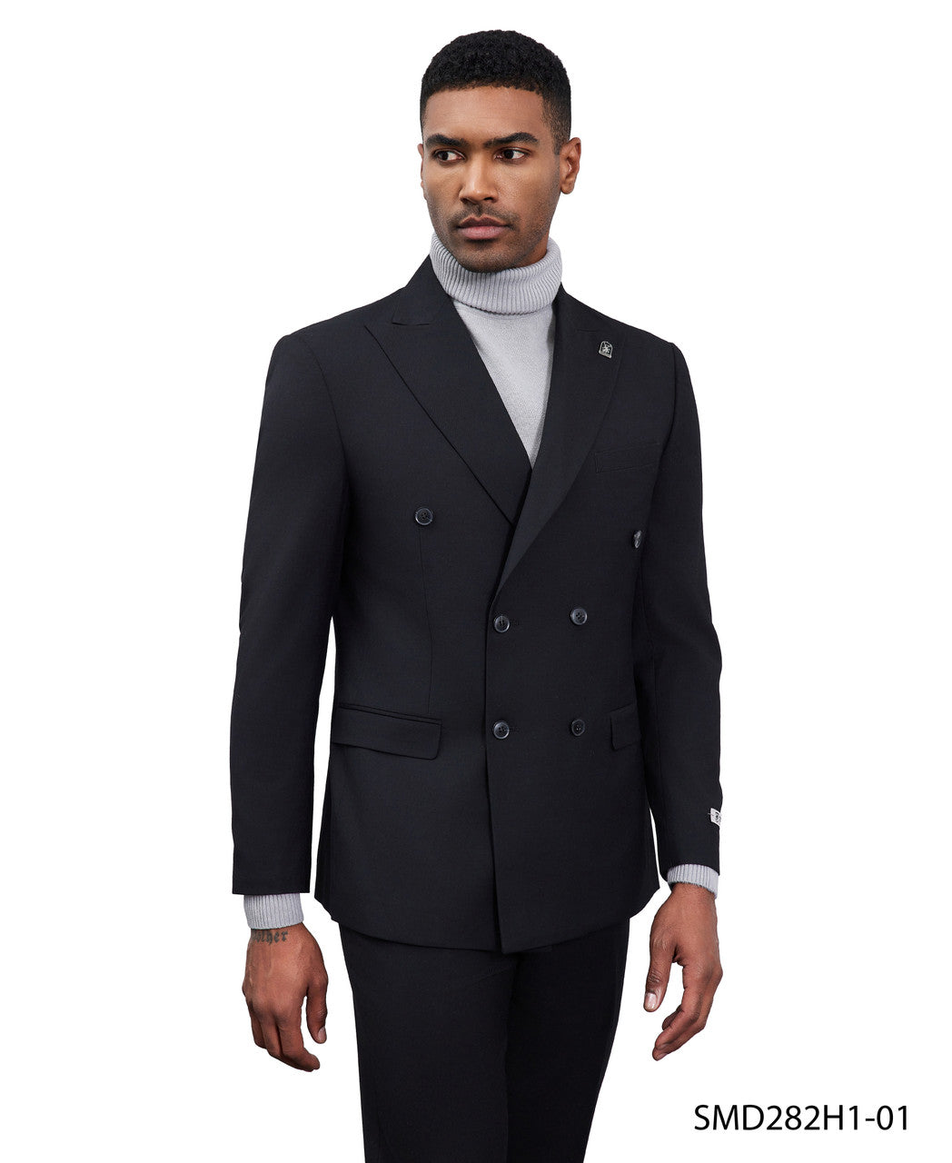 Stacy Adams Men’s Double-Breasted Suit – Hybrid Fit