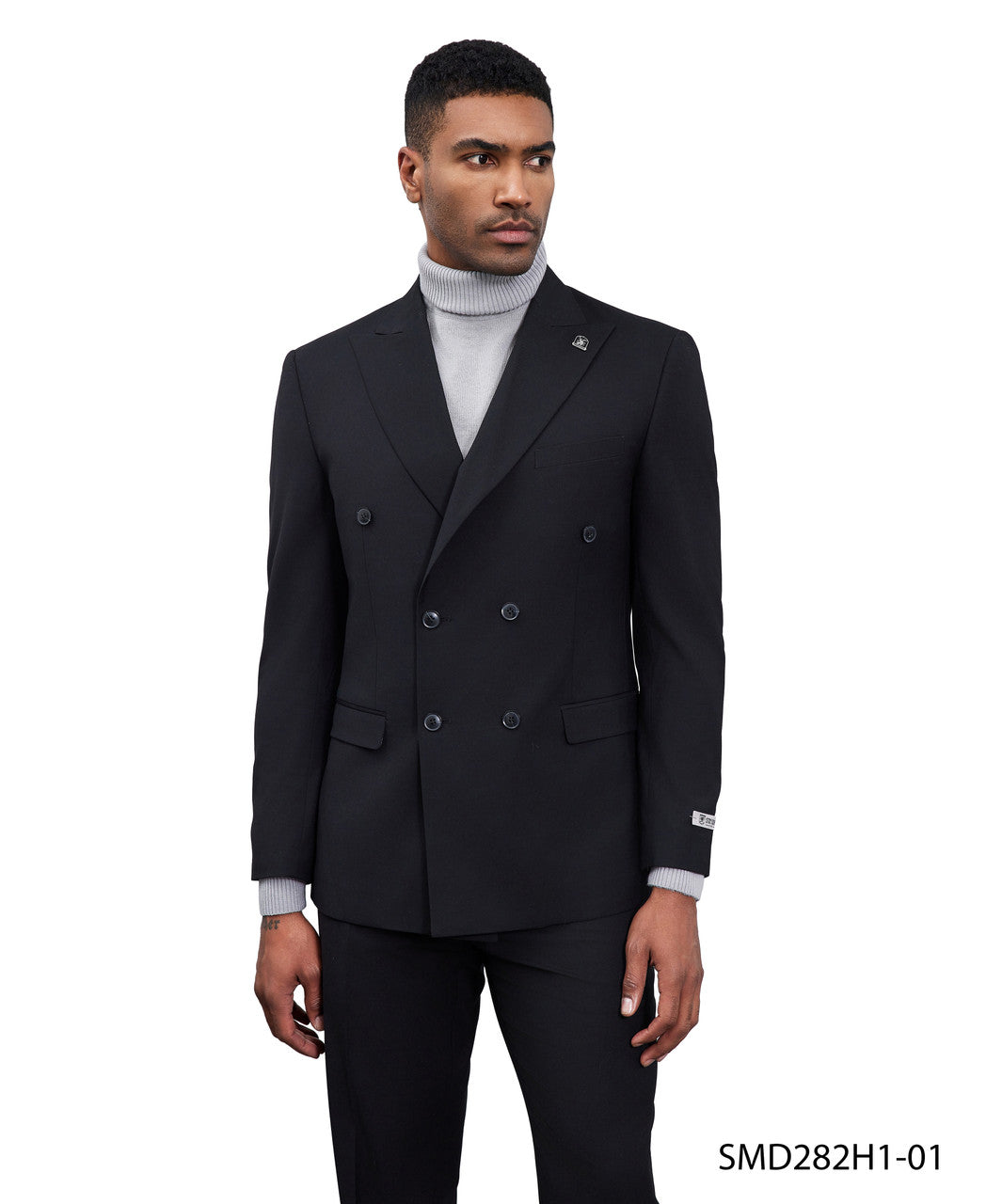 Stacy Adams Men’s Double-Breasted Suit – Hybrid Fit
