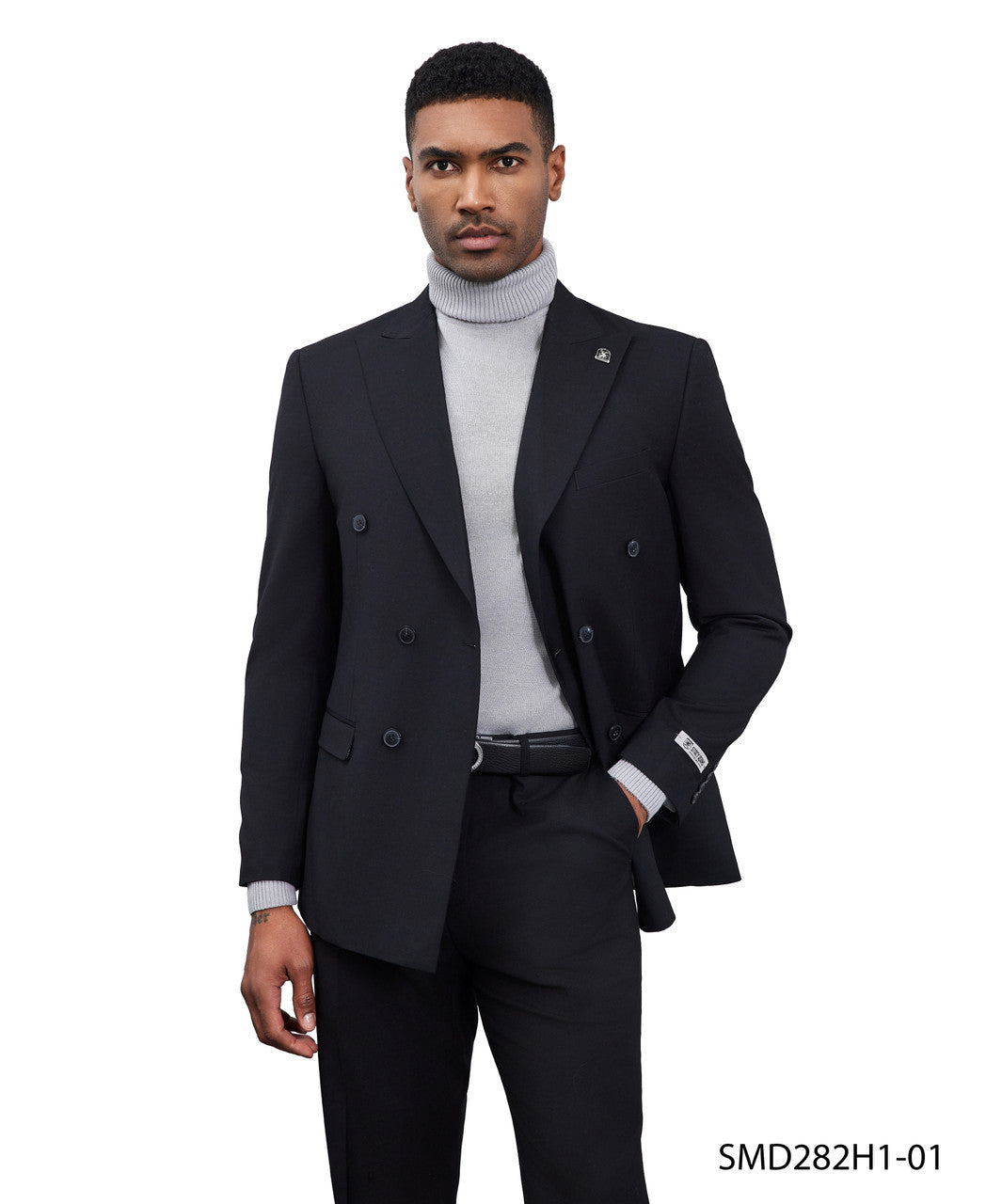 Stacy Adams Men’s Double-Breasted Suit – Hybrid Fit