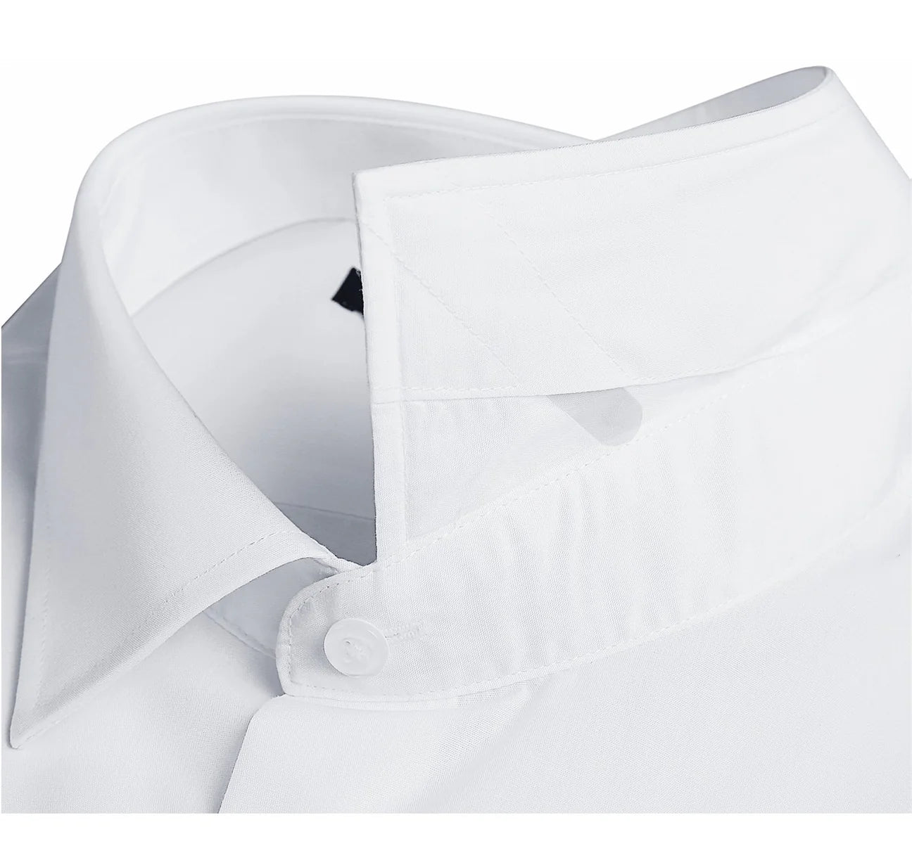 Men's Classic Fit Long Sleeve Spread Collar Dress Shirt - White