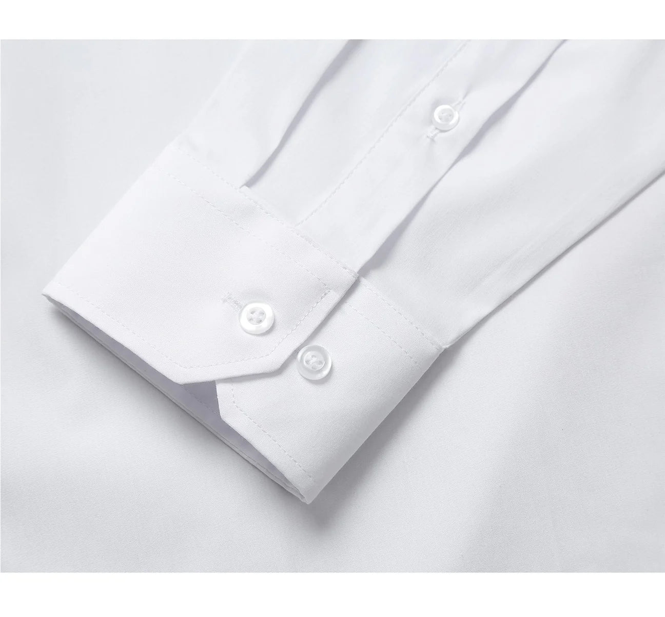 Men's Classic Fit Long Sleeve Spread Collar Dress Shirt - White