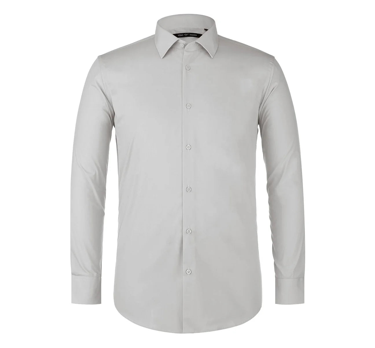 Men's Classic Fit Long Sleeve Spread Collar Dress Shirt - Grey