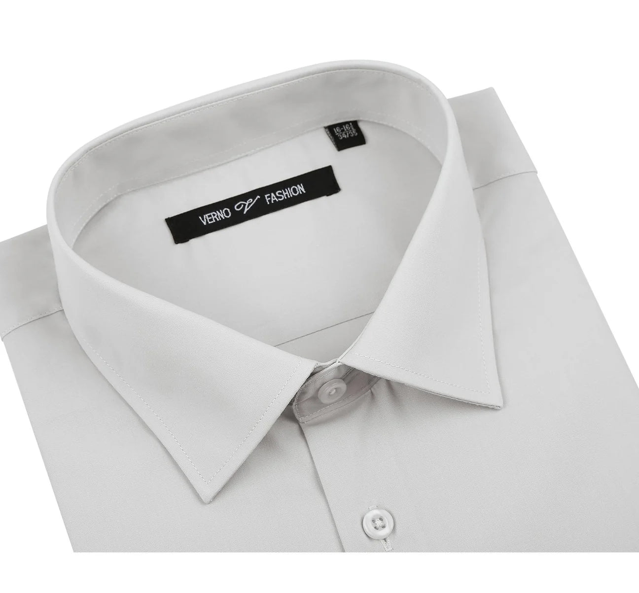 Men's Classic Fit Long Sleeve Spread Collar Dress Shirt - Grey