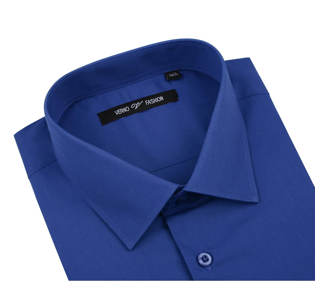 Men's Classic Fit Long Sleeve Spread Collar Dress Shirt - Royal Blue