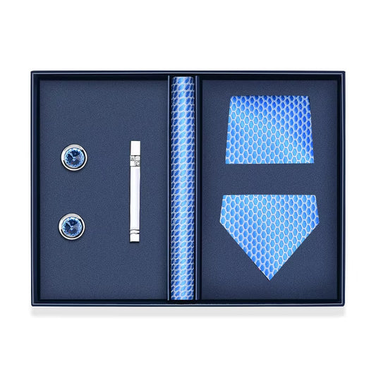 B's Closet Signature 4 Piece Tie Set with Cuff Links & Pocket Square