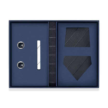 B's Closet Signature 4 Piece Tie Set with Cuff Links & Pocket Square