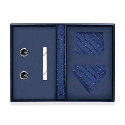 B's Closet Signature 4 Piece Tie Set with Cuff Links & Pocket Square