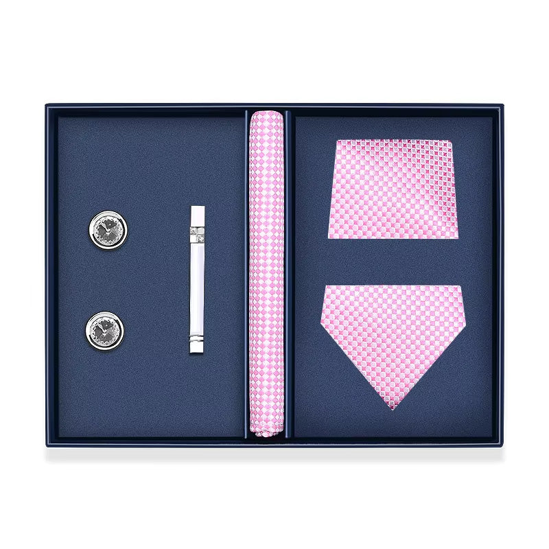 B's Closet Signature 4 Piece Tie Set with Cuff Links & Pocket Square