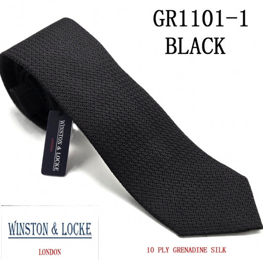 WINSTON & LOCKE London Grenadine Solid Silk Tie