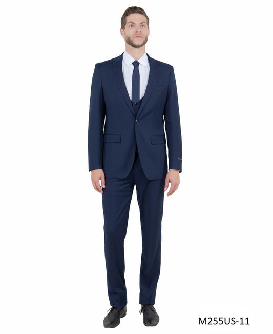 Tazzio Men’s 3-Piece Ultra Slim Fit Solid Suit