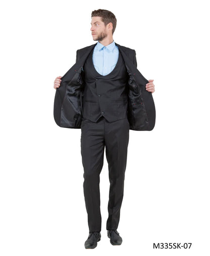 Tazzio Men’s 3-Piece Solid Textured Suit