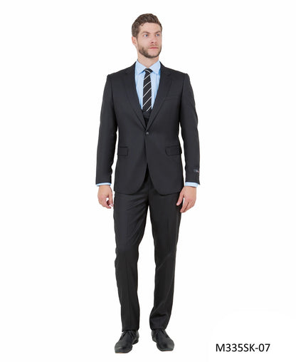 Tazzio Men’s 3-Piece Solid Textured Suit