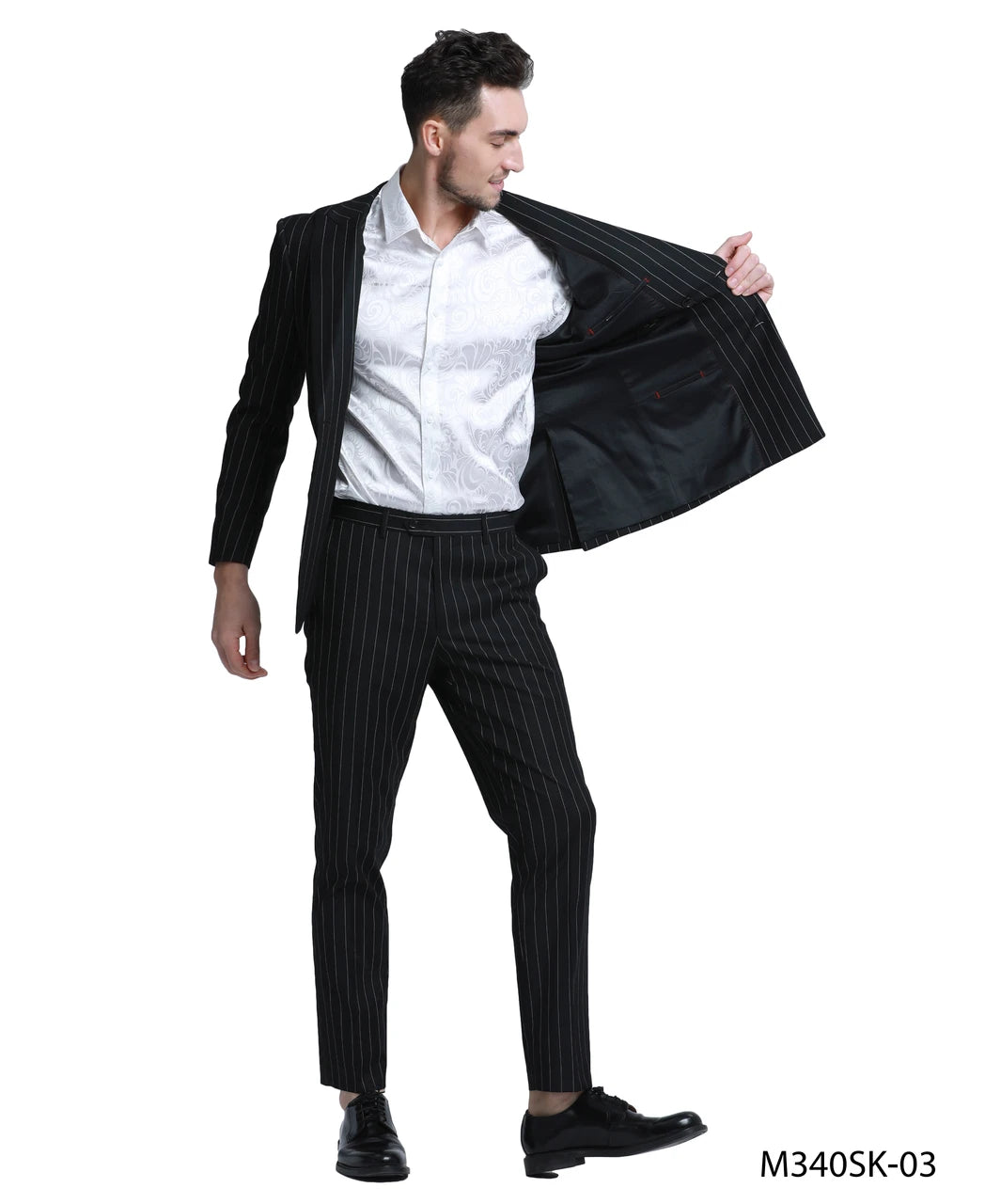 Tazzio Men’s 2-Piece Double-Breasted Pinstripe Suit