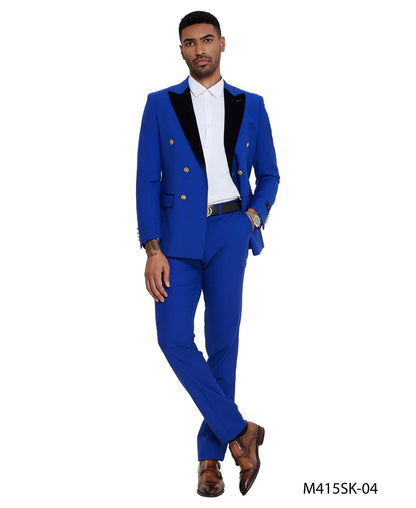 Tazzio M415SK Double-Breasted 2-Piece Suit