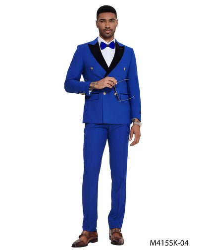 Tazzio M415SK Double-Breasted 2-Piece Suit
