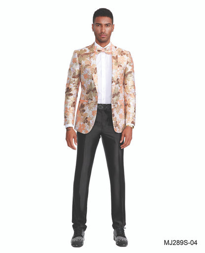 Tazzio Floral w/ Bowtie Shawl Lapel