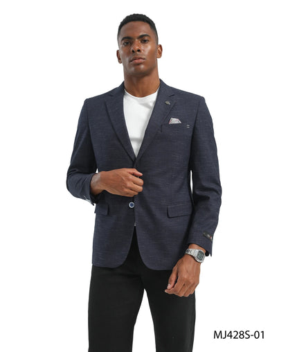 Tazzio Men’s Slim Fit Textured Knit Blazer
